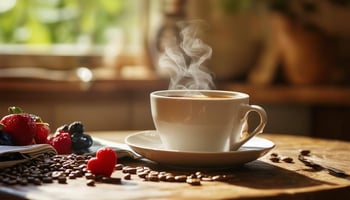 Dampfende Tasse Kaffee
